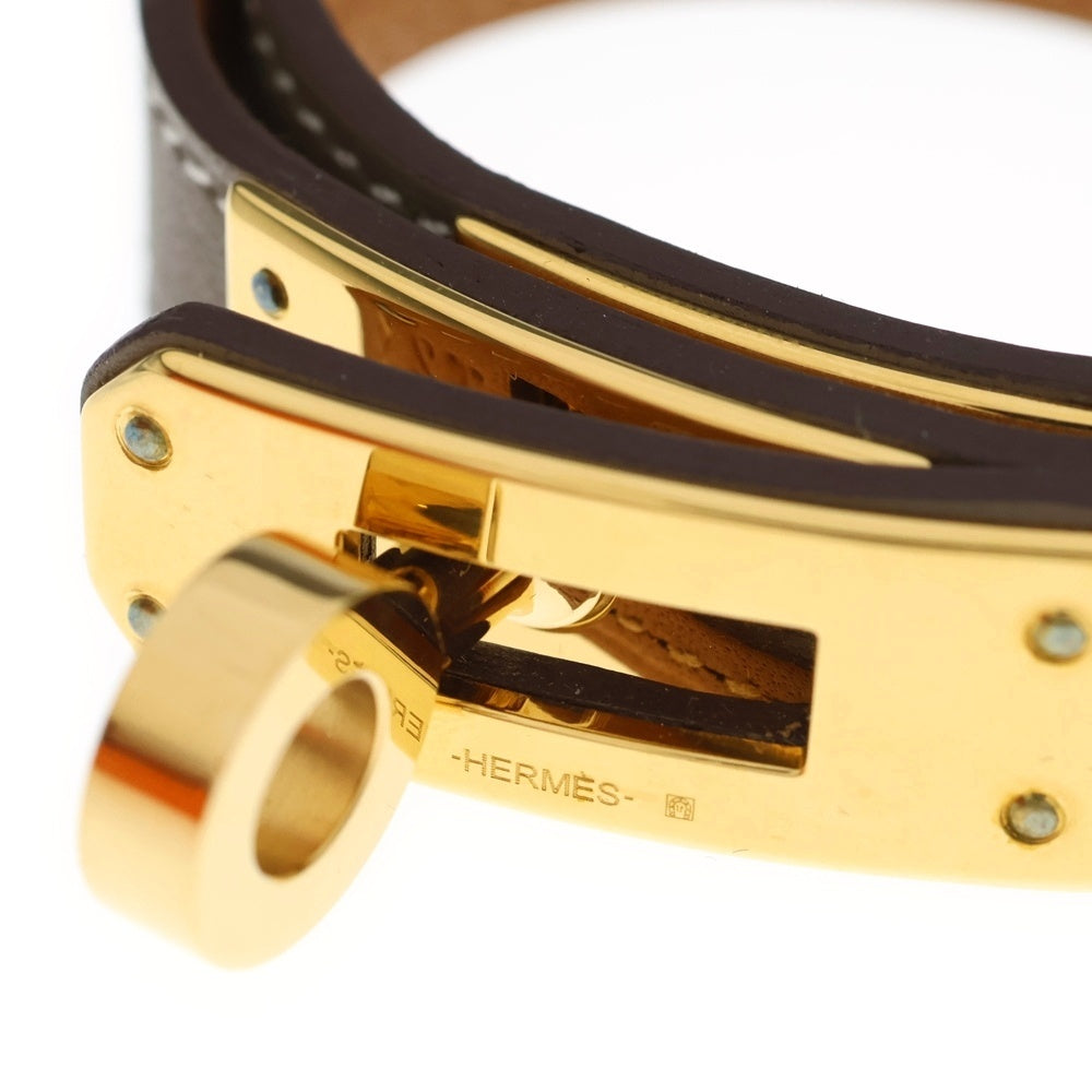 HERMES(エルメス) ミニケリー ドゥブルドゥール ブレスレット グレージュ Y刻印 ゴールド金具 レディース