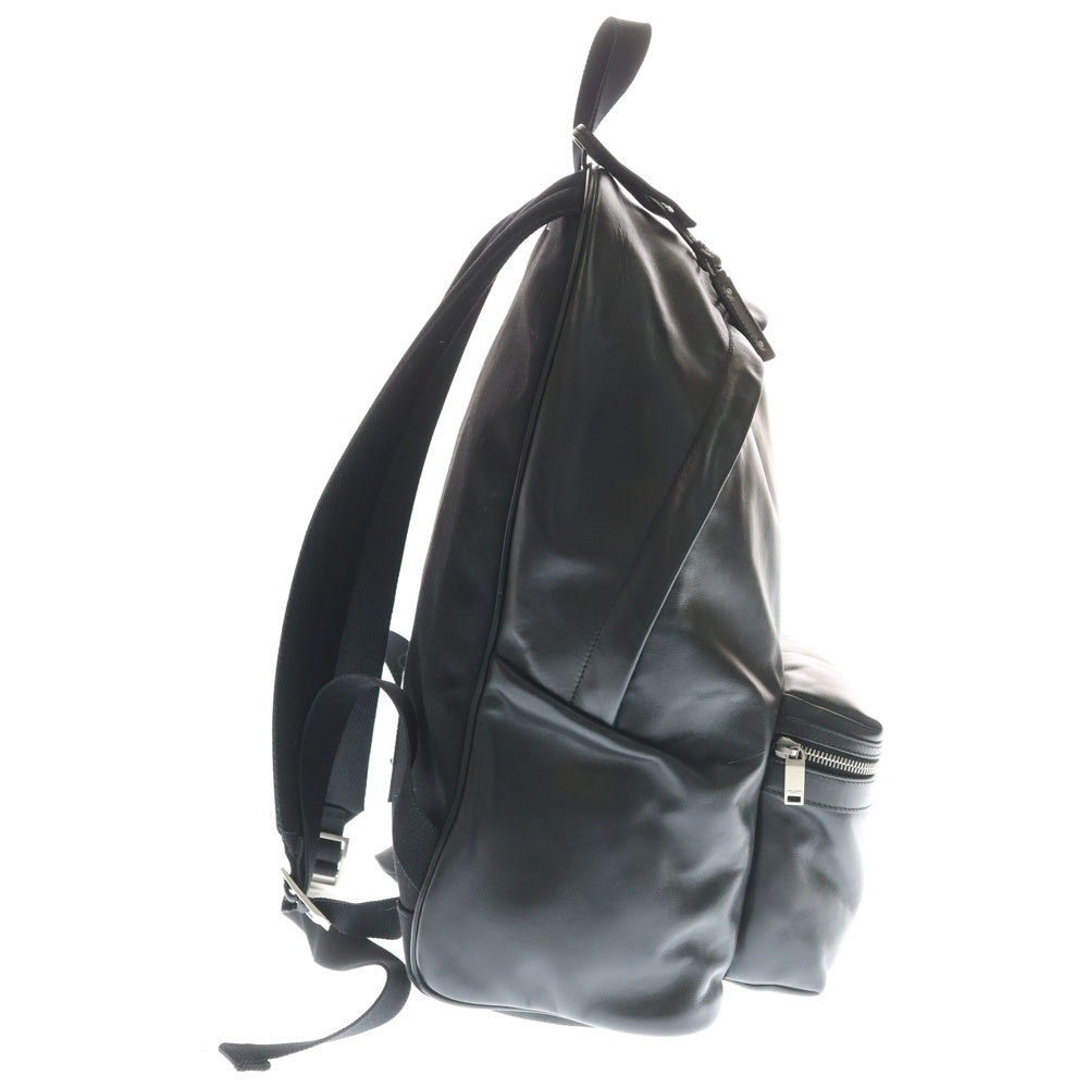 SAINT LAURENT PARIS(サンローランパリ) シティ バックパック リュックサック ブラック キャンバスナイロン×レザー シルバー金具 レディース