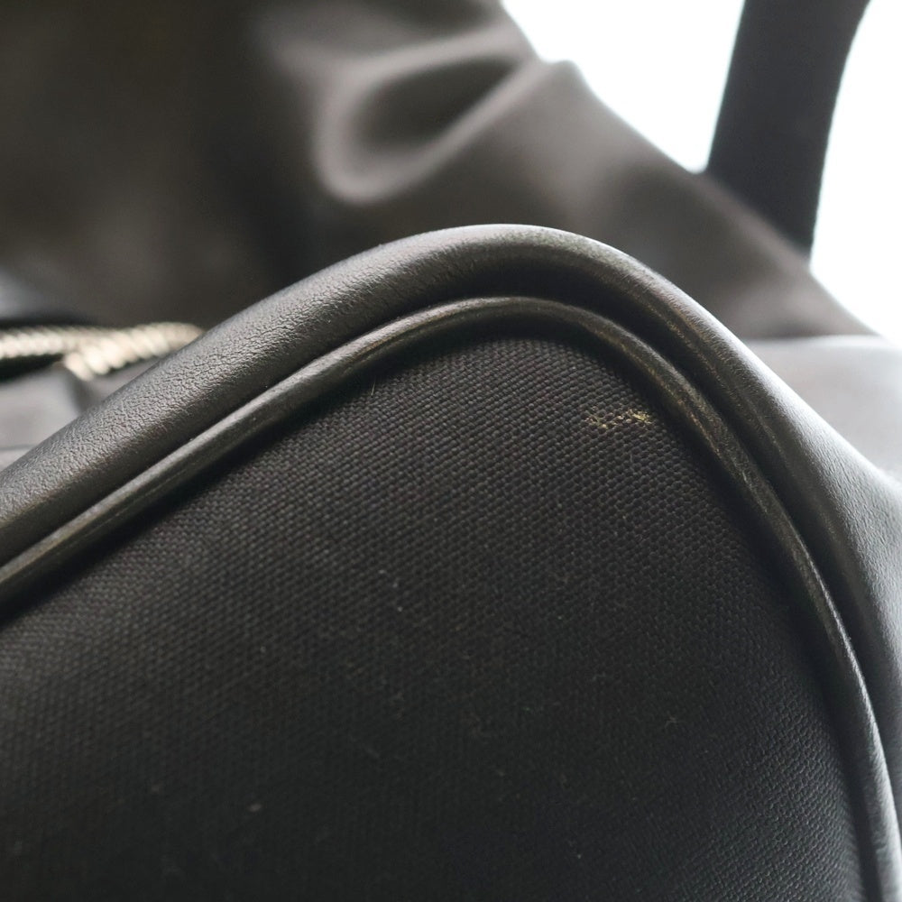 SAINT LAURENT PARIS(サンローランパリ) シティ バックパック リュックサック ブラック キャンバスナイロン×レザー シルバー金具 レディース