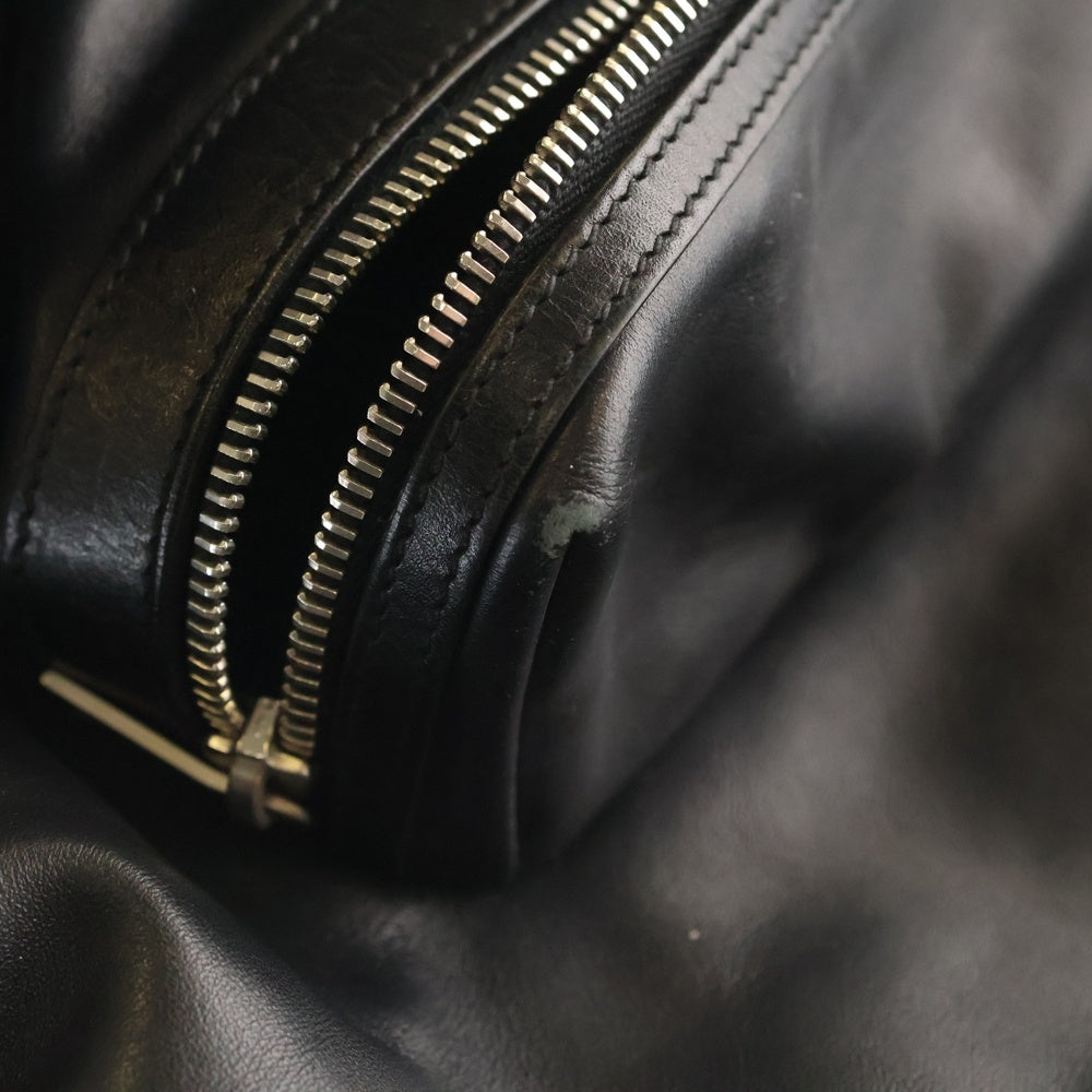 SAINT LAURENT PARIS(サンローランパリ) シティ バックパック リュックサック ブラック キャンバスナイロン×レザー シルバー金具 レディース