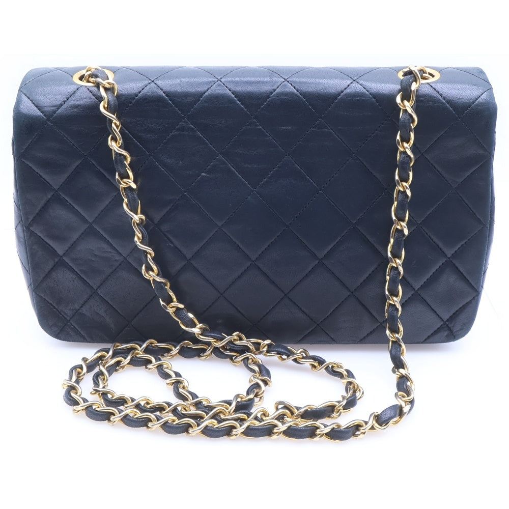 CHANEL(シャネル) マトラッセ23 フルフラップ チェーンショルダーバッグ 黒 ラムスキン GD金具 レディース