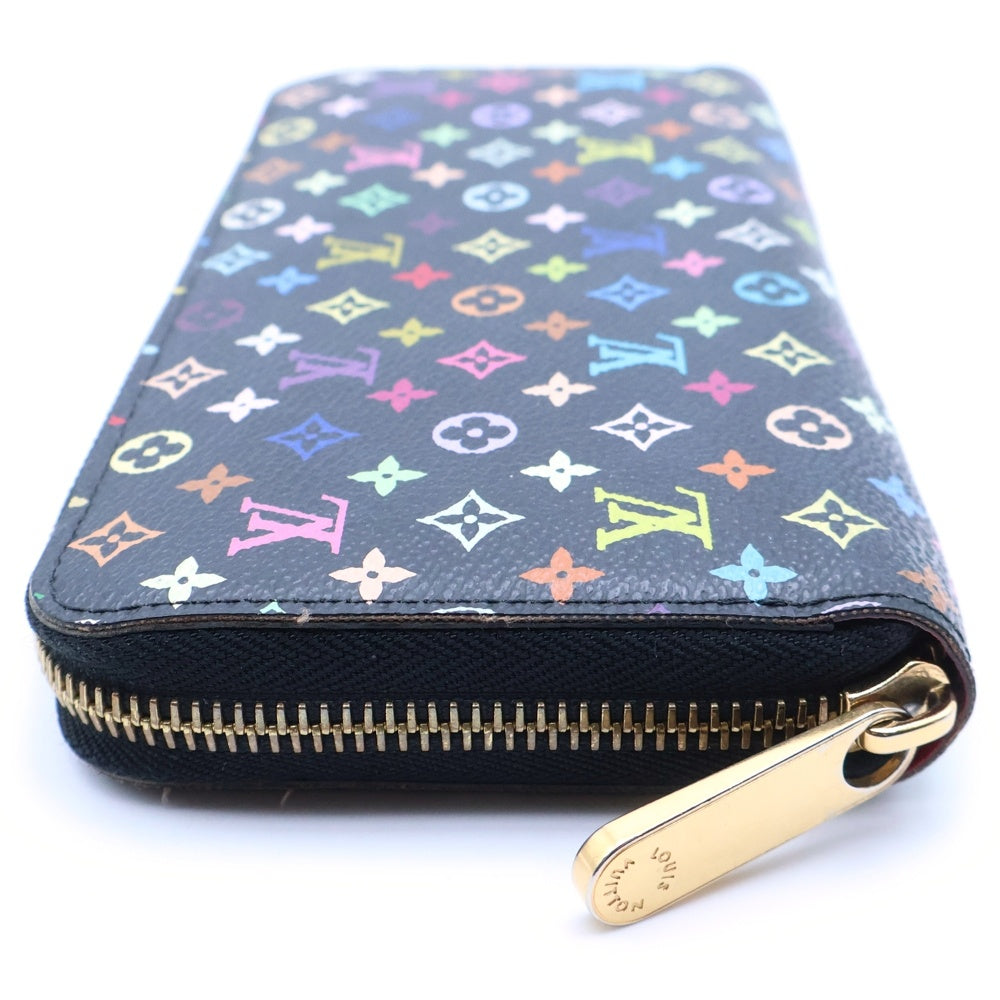 LOUIS VUITTON(ルイヴィトン) モノグラム ジッピーウォレット ロングウォレット 長財布 ブラック マルチカラー フューシャ M60243 ゴールド金具