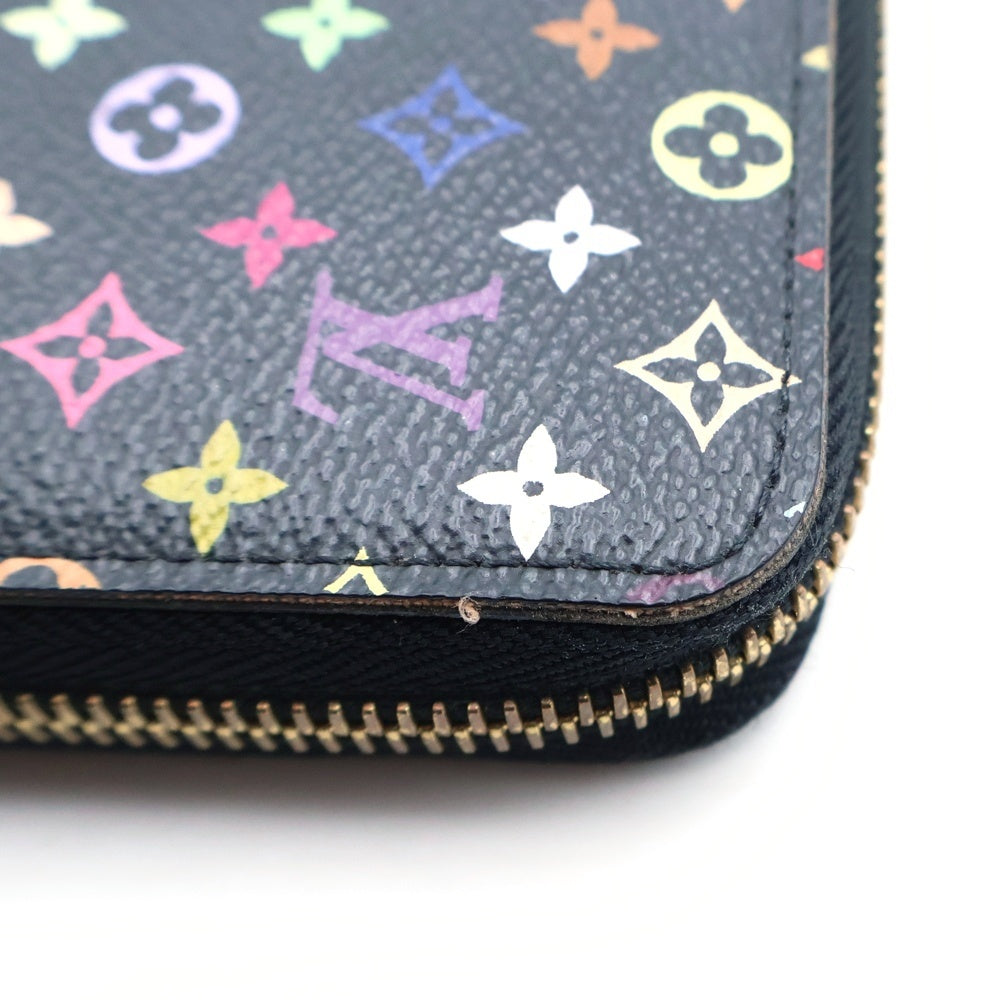LOUIS VUITTON(ルイヴィトン) モノグラム ジッピーウォレット ロングウォレット 長財布 ブラック マルチカラー フューシャ M60243 ゴールド金具