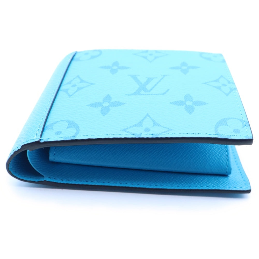 LOUIS VUITTON(ルイヴィトン) ポルトフォイユマルコ タイガラマ コンパクトウォレット 二つ折り財布 ターコイズブルー レザー M28394