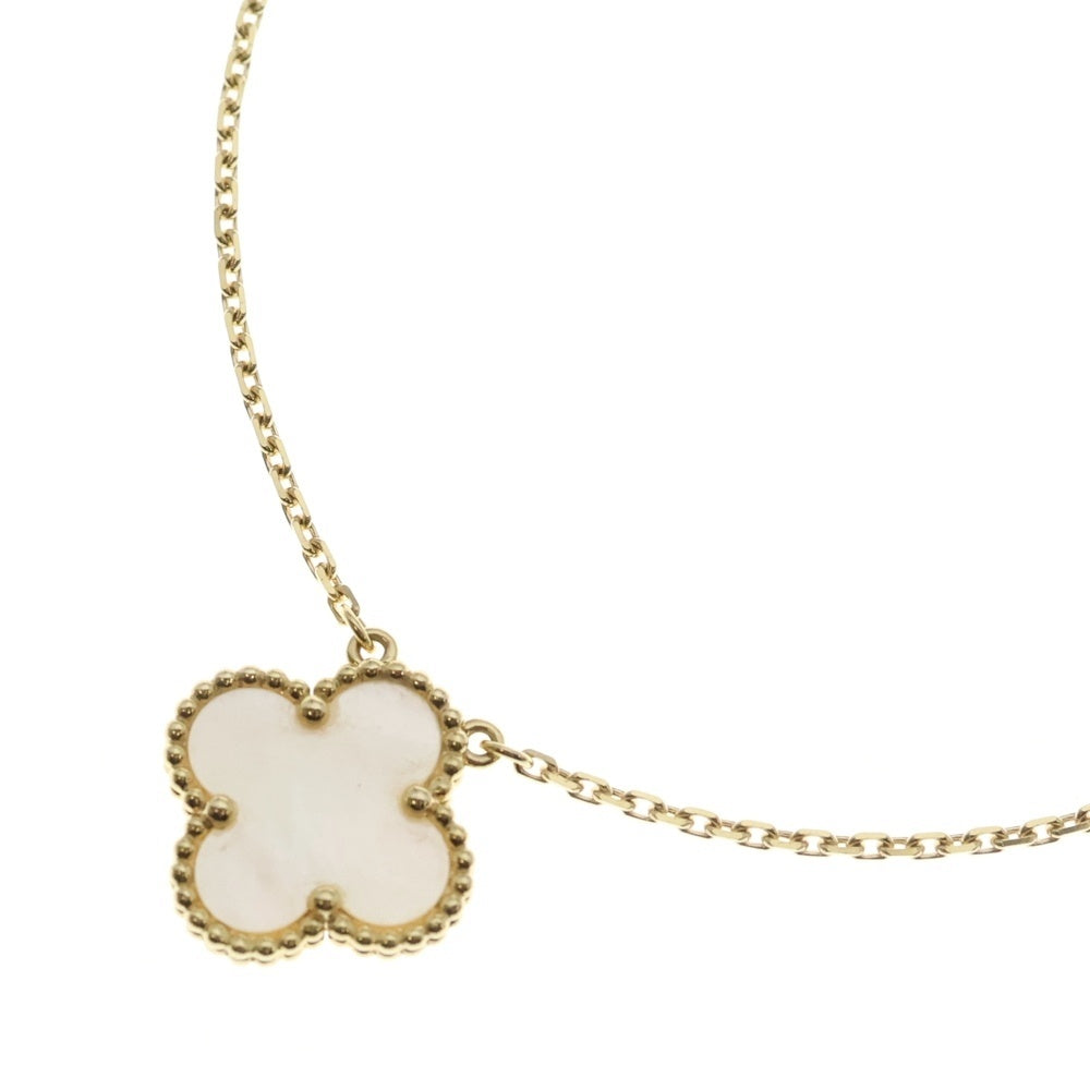 Van Cleef & Arpels(ヴァンクリーフアンドアーペル) ヴィンテージアルハンブラ マザーオブパール ネックレス ペンダント チェーン ゴールド×ホワイト K18 5.3g 2018/12/05 VCARA45900 レディース