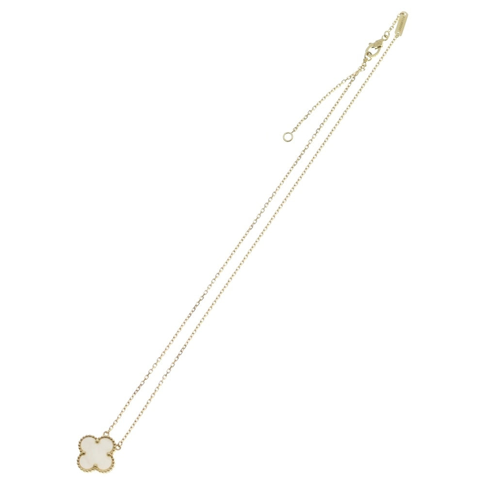 Van Cleef & Arpels(ヴァンクリーフアンドアーペル) ヴィンテージアルハンブラ マザーオブパール ネックレス ペンダント チェーン ゴールド×ホワイト K18 5.3g 2018/12/05 VCARA45900 レディース