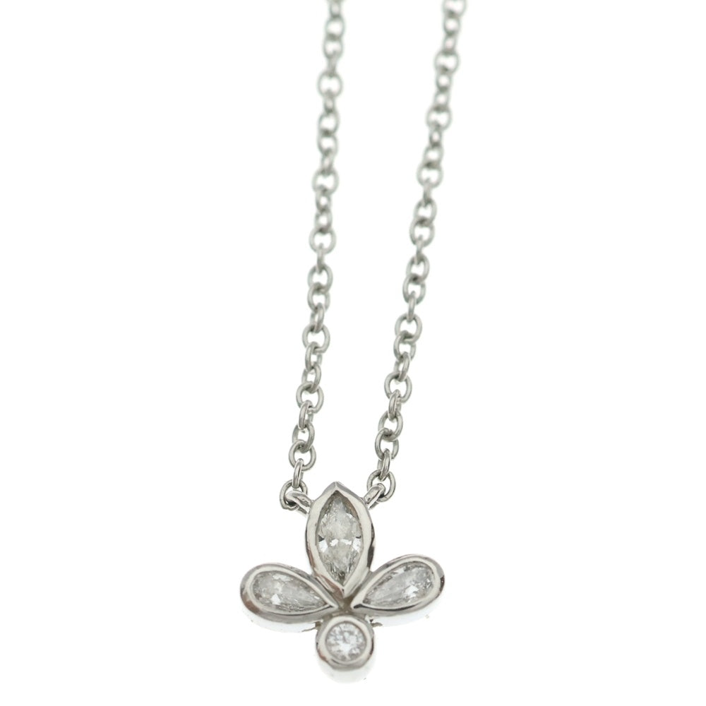 TIFFANY & Co.(ティファニー) フルール ド リス ダイヤネックレス ペンダント チェーン プラチナ Pt950