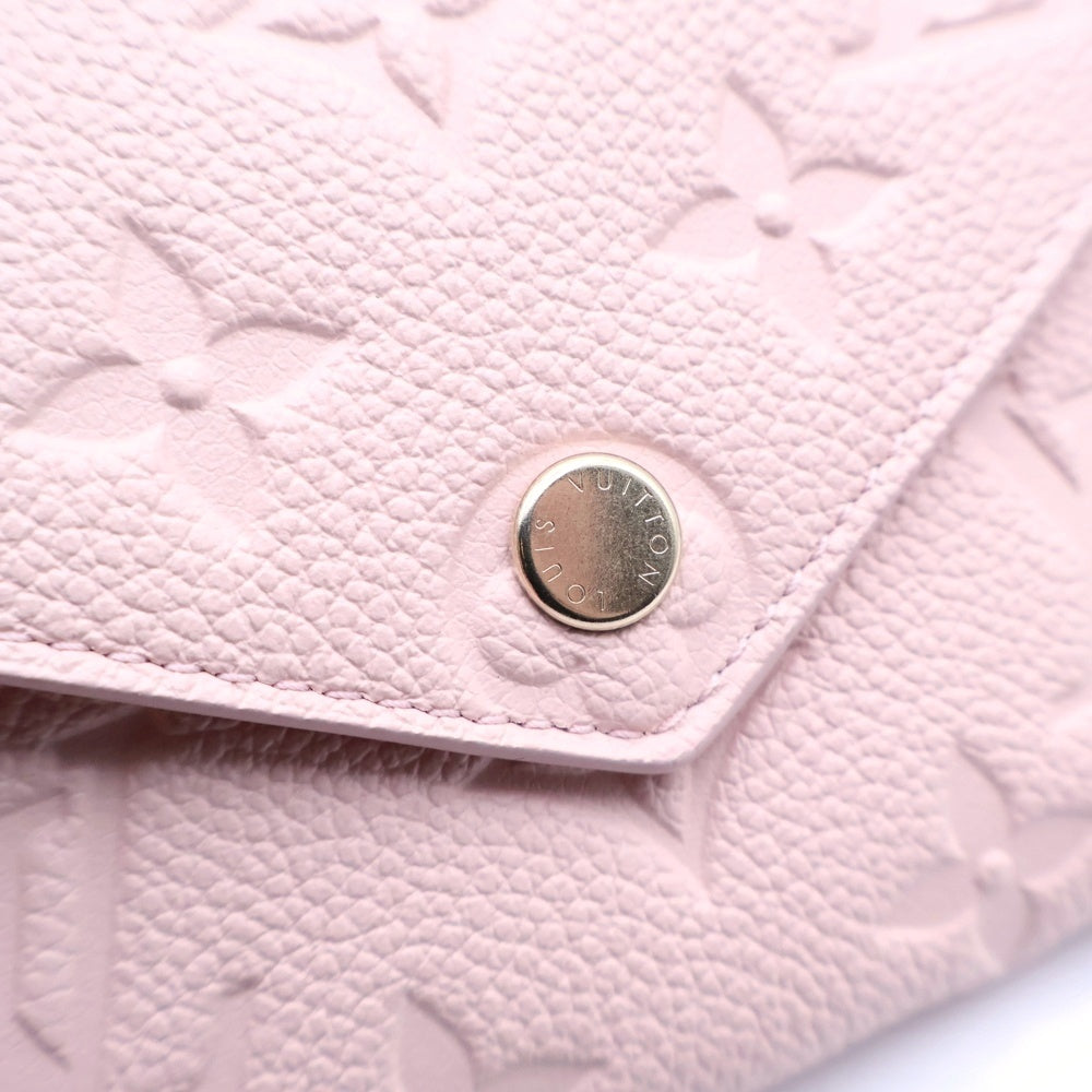 LOUIS VUITTON(ルイヴィトン) モノグラムアンプラント ポルトフォイユヴィクトリーヌ 三つ折り財布 コンパクトウォレット ピンク レザー M26895 ゴールド金具 レディース