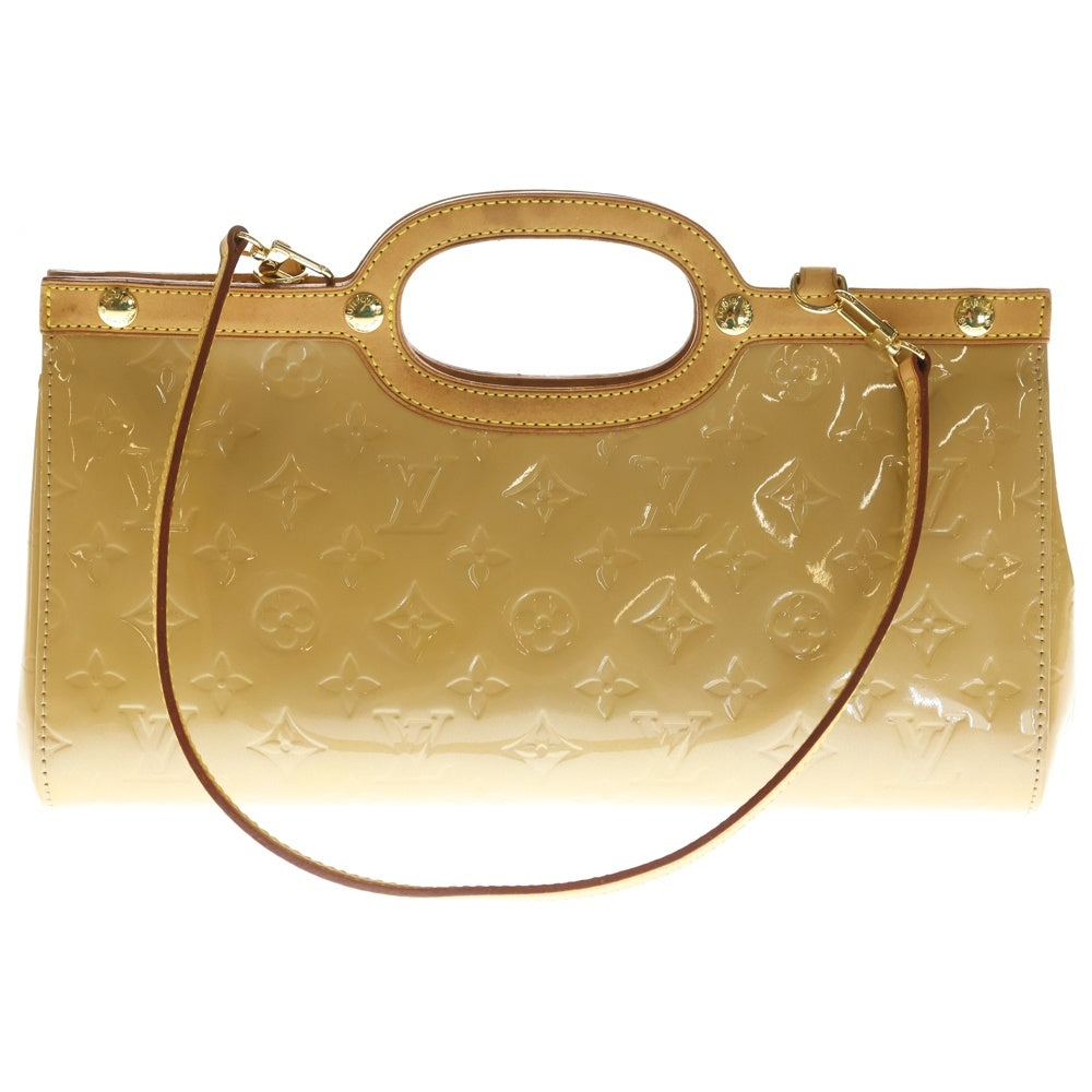 LOUIS VUITTON(ルイヴィトン) ヴェルニ ロクスバリードライブ 2WAYバッグ ハンドバッグ ショルダーバッグ ベージュ ブラウン レザー×エナメル M91372 ゴールド金具 レディース