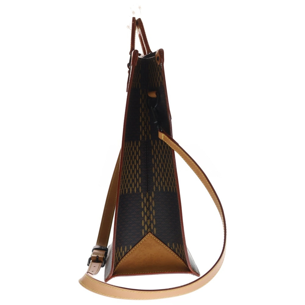 LOUIS VUITTON(ルイヴィトン) ダミエ ジャイアント NIGOコラボ 2WAYバッグ ハンドバッグ トートバッグ ブラウン ミニ トート レザー×PVC N40355 ブラック金具 レディース