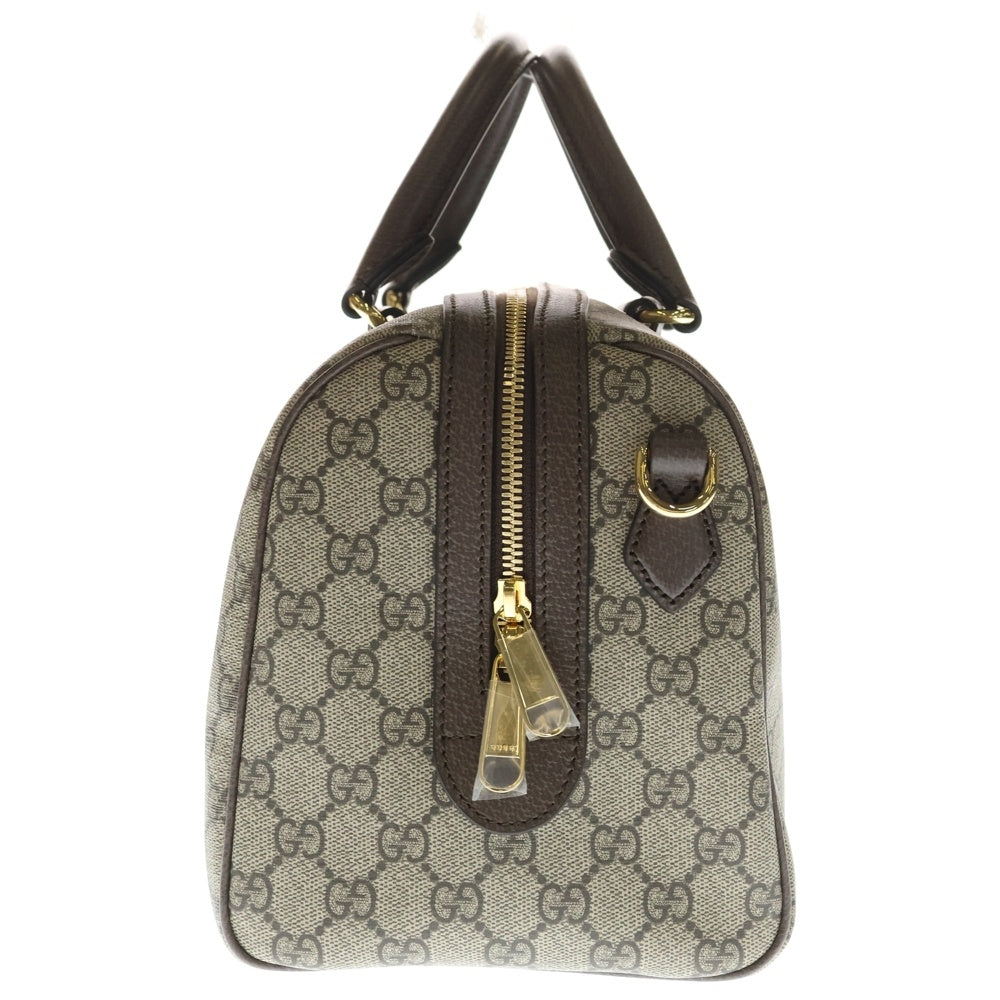 GUCCI(グッチ) GGスプリーム オフディア 2WAYバッグ ショルダーバッグ ボストンバッグ トートバッグ ブラウン×ベージュ PVC×レザー 772065 ゴールド金具 レディース