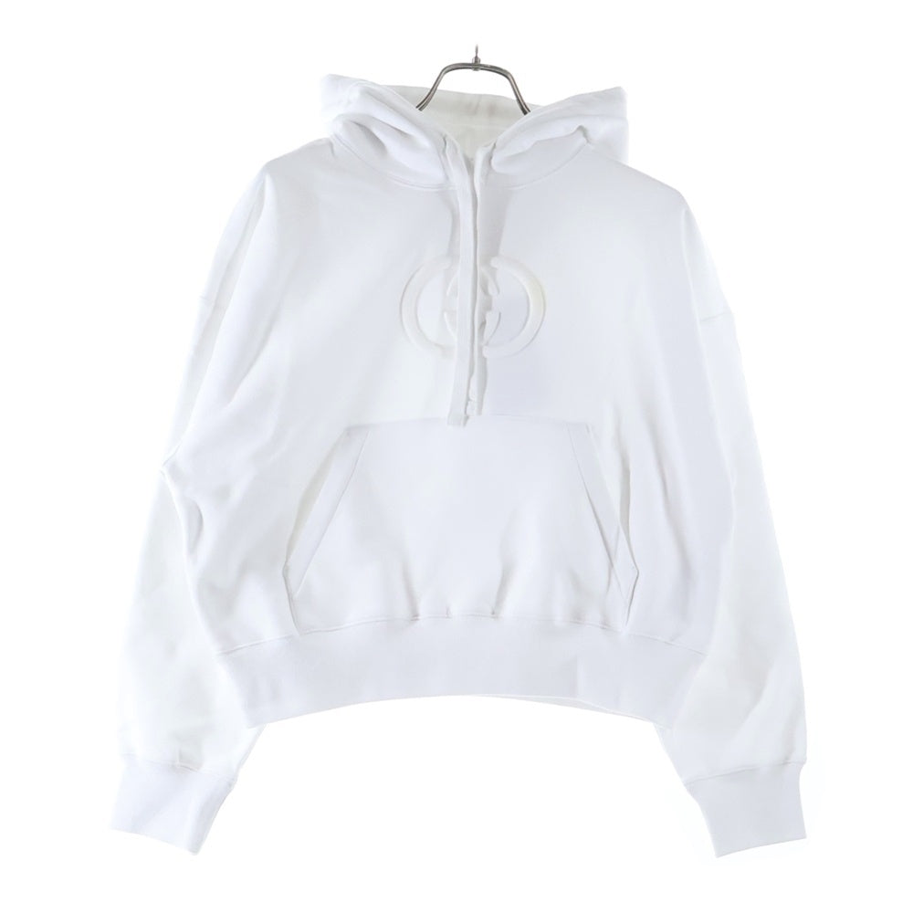 GUCCI(グッチ) 25AW インターロッキングG エンボスロゴ プルオーバースウェットパーカー フーディー ホワイト 837930 XJHJO