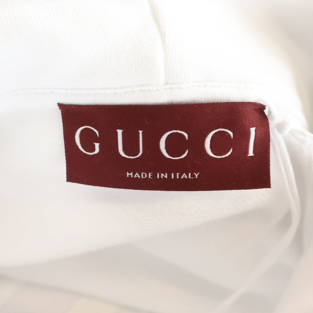 GUCCI(グッチ) 25AW インターロッキングG エンボスロゴ プルオーバースウェットパーカー フーディー ホワイト 837930 XJHJO