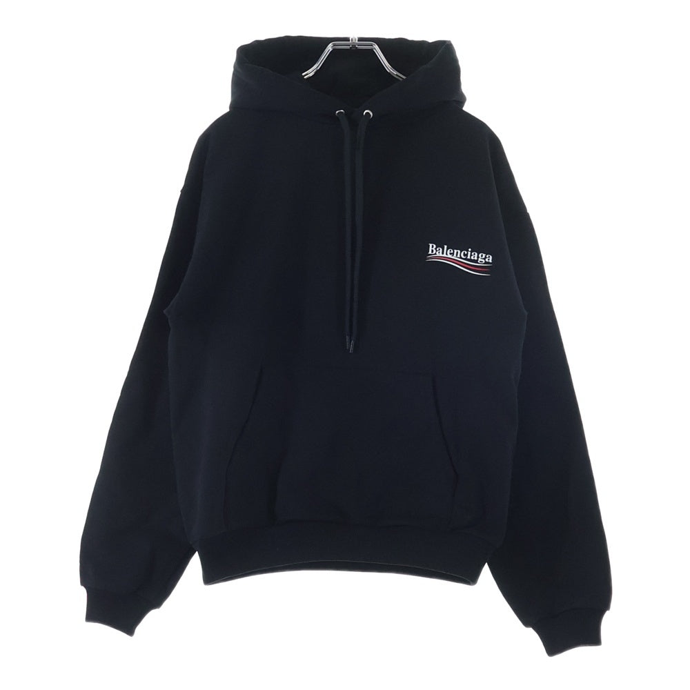 BALENCIAGA(バレンシアガ) キャンペーンロゴプリント プルオーバースウェットパーカー フーディー ブラック 556145