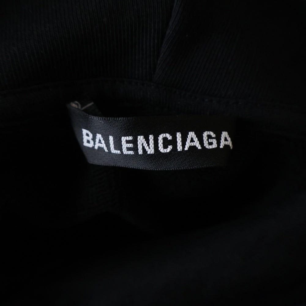 BALENCIAGA(バレンシアガ) キャンペーンロゴプリント プルオーバースウェットパーカー フーディー ブラック 556145