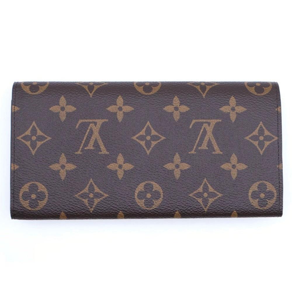 LOUIS VUITTON(ルイヴィトン) ポルトフォイユエミリー モノグラム フューシャ ロングウォレット 長財布 ブラウン×ワインレッド PVC レザー M60697 ゴールド金具 レディース