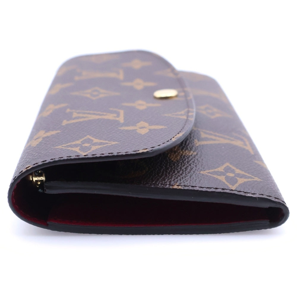 LOUIS VUITTON(ルイヴィトン) ポルトフォイユエミリー モノグラム フューシャ ロングウォレット 長財布 ブラウン×ワインレッド PVC レザー M60697 ゴールド金具 レディース