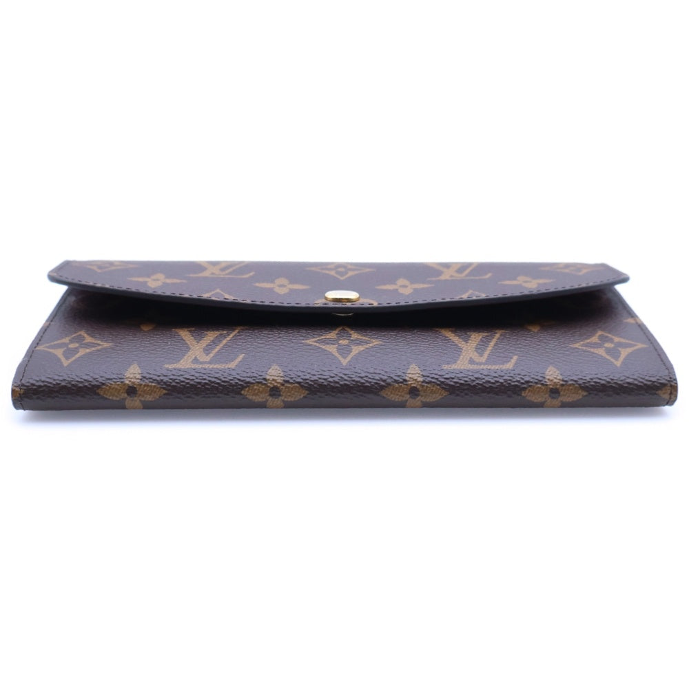LOUIS VUITTON(ルイヴィトン) ポルトフォイユエミリー モノグラム フューシャ ロングウォレット 長財布 ブラウン×ワインレッド PVC レザー M60697 ゴールド金具 レディース
