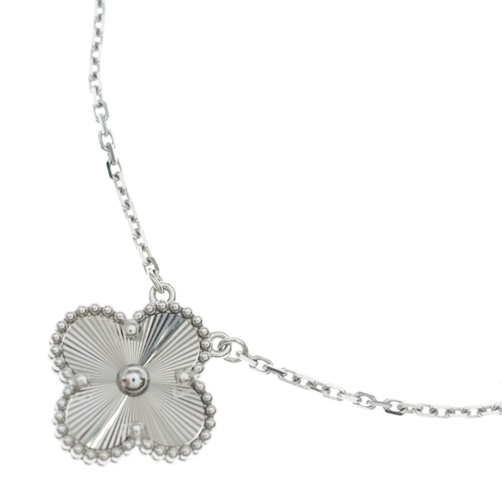 Van Cleef & Arpels(ヴァンクリーフアンドアーペル) ヴィンテージアルハンブラ ギョーシェ ネックレス Au750 K18 WG ホワイトゴールド ペンダント VCARP9XG00