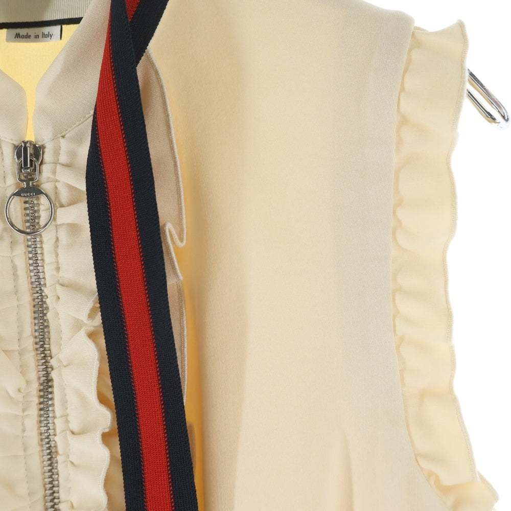 GUCCI(グッチ) シェリーライン ジャージー ノースリーブ フリル ワンピース ドレス ベージュ レディース 434249