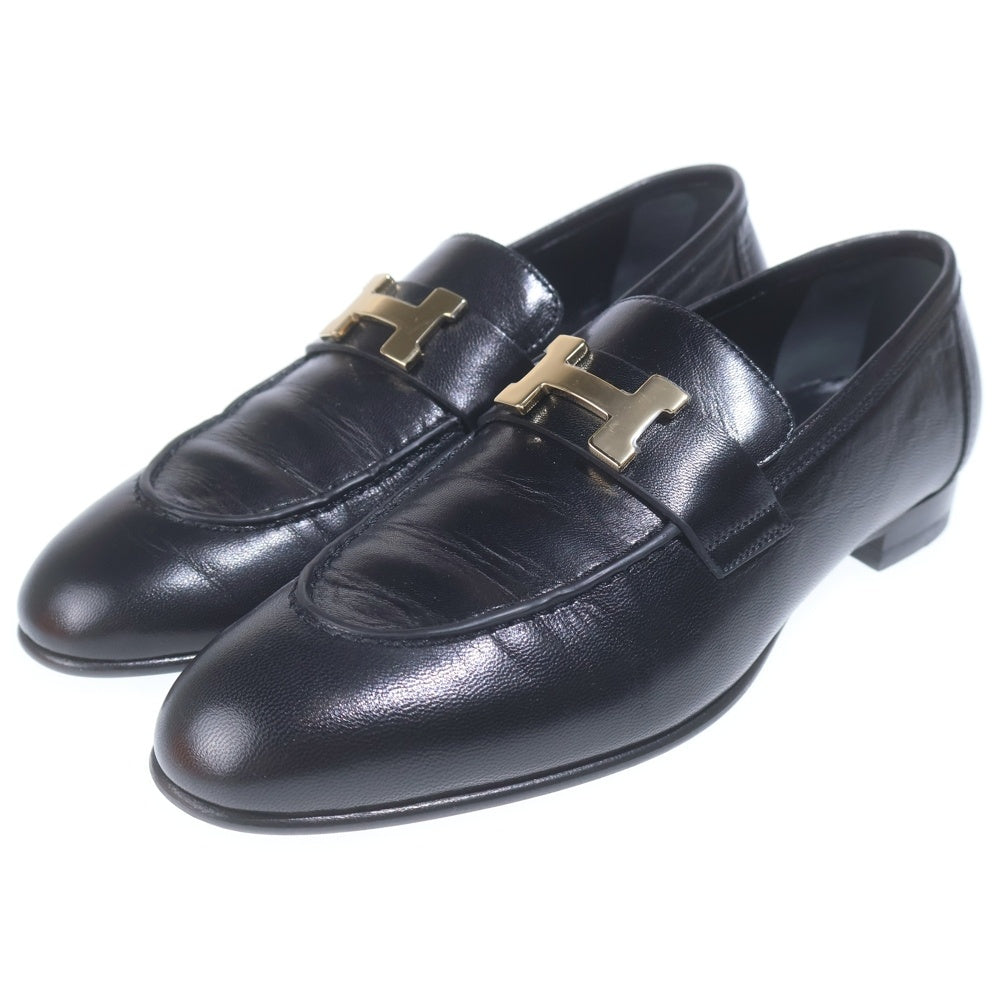 HERMES(エルメス) コンスタンス モカシン ローファー ブラック レザー 37 1/2 レディース
