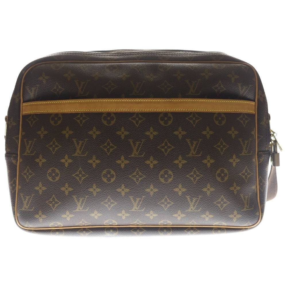 LOUIS VUITTON(ルイヴィトン) モノグラム リポーターGM ショルダーバッグ ブラウン レザー×PVC M45252 ゴールド金具