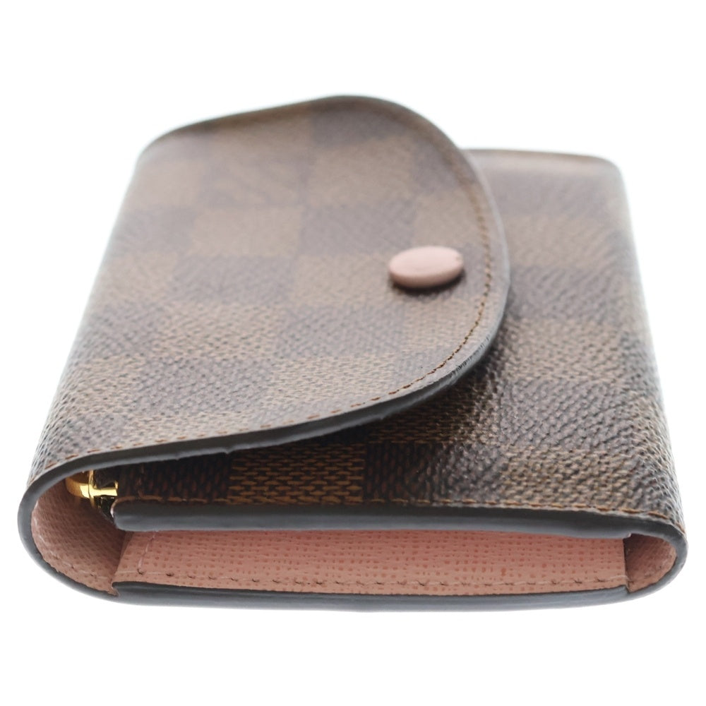 LOUIS VUITTON(ルイヴィトン) ダミエ ポルトモネロザリ ローズバレリーヌ コンパクトウォレット ミニ 財布 ブラウン N64423 レディース
