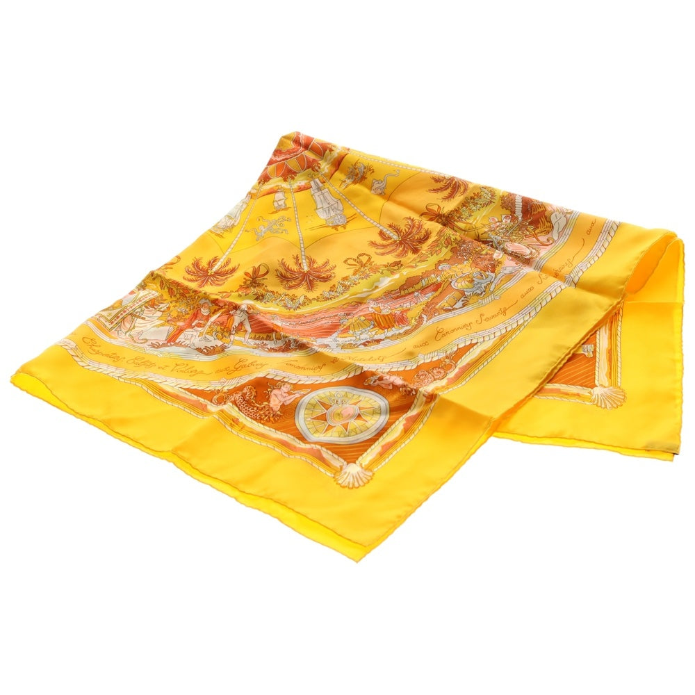 HERMES(エルメス) カレ90 ILES VANIKORO OU DE LA PEROUSE スカーフ イエロー