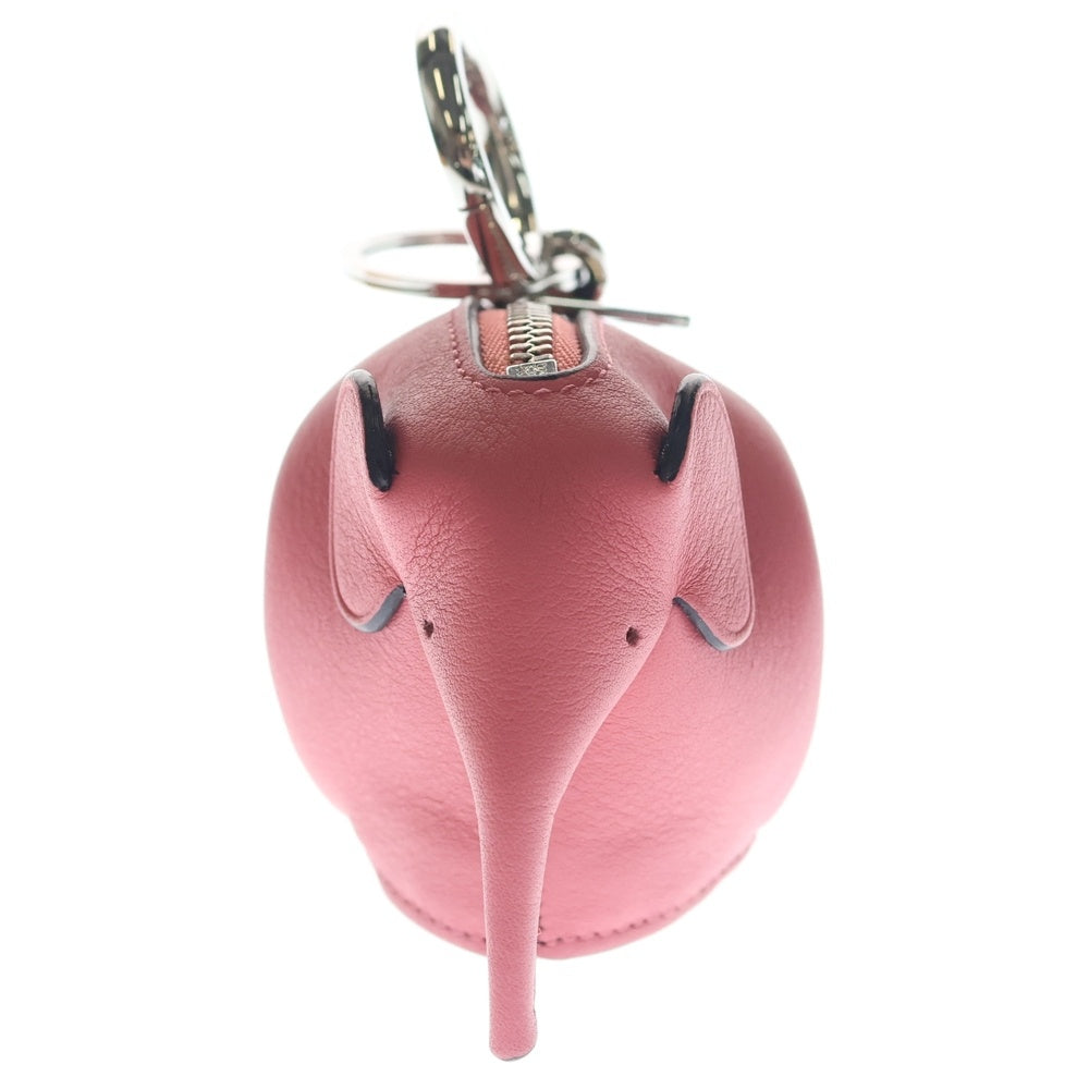 LOEWE(ロエベ) バッグチャーム キーリング キーホルダー ピンク レザー シルバー金具 レディース
