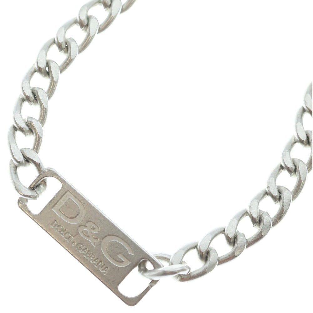 DOLCE & GABBANA(ドルチェアンドガッバーナ) ロゴプレート チェーン ネックレス シルバー