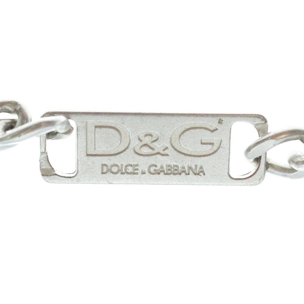 DOLCE & GABBANA(ドルチェアンドガッバーナ) ロゴプレート チェーン ネックレス シルバー
