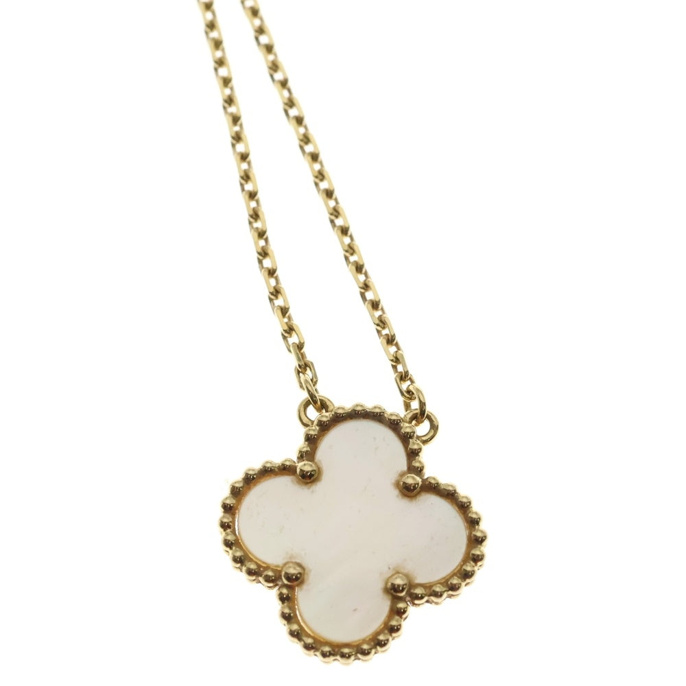 Van Cleef & Arpels(ヴァンクリーフアンドアーペル) ヴィンテージアルハンブラ マザーオブパール ネックレス Au750YG イエローゴールド VCARA45900 ジュエリー レディース