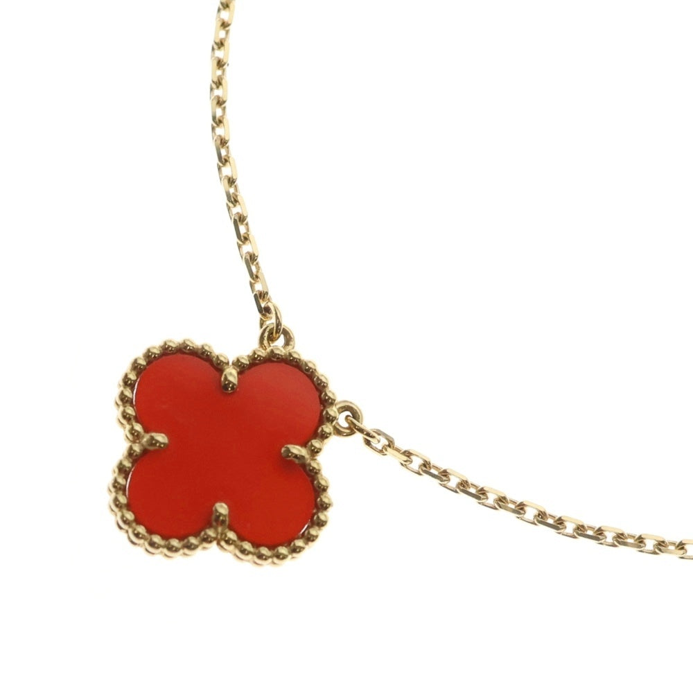 Van Cleef & Arpels(ヴァンクリーフアンドアーペル) ヴィンテージアルハンブラ カーネリアン ネックレス Au750YG イエローゴールド VCARD38500 ジュエリー レディース
