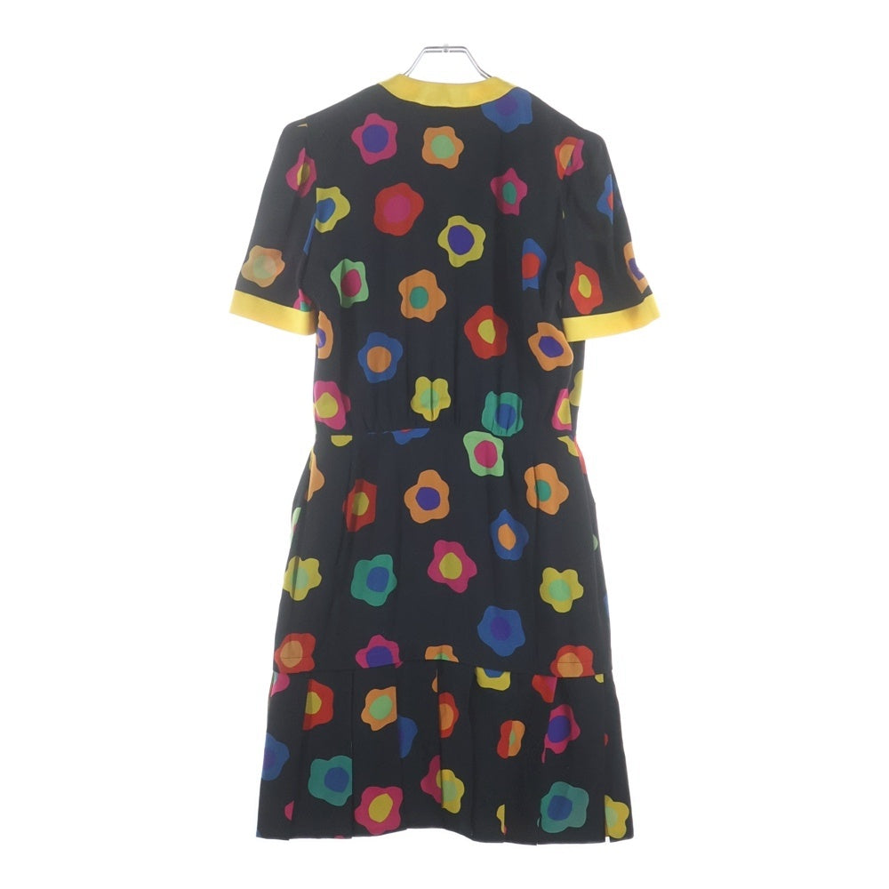 ESCADA(エスカーダ) フラワー総柄プリント シルク ワンピース ドレス ブラック/イエロー レディース