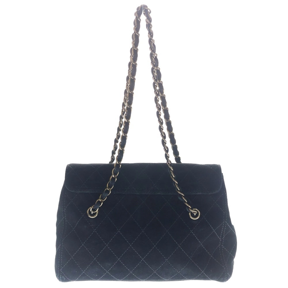 CHANEL(シャネル) マトラッセ チェーンショルダーバッグ ハンドバッグ ブラック スエード シルバー金具 レディース