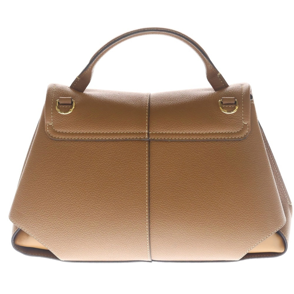 Polene(ポレーヌ) モッキ ハンドバッグ ショルダーバッグ ブラウン レザー ゴールド金具 レディース