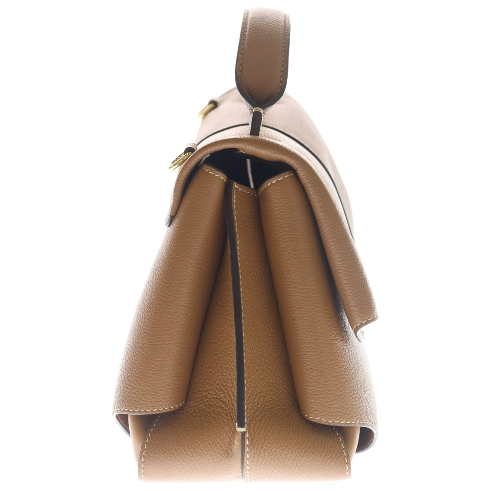 Polene(ポレーヌ) モッキ ハンドバッグ ショルダーバッグ ブラウン レザー ゴールド金具 レディース
