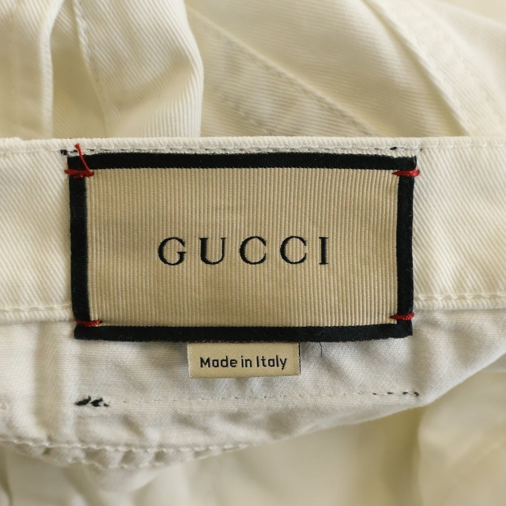 GUCCI(グッチ) セミフレア ブーツカット デニムパンツ ジーンズ ホワイト レディース