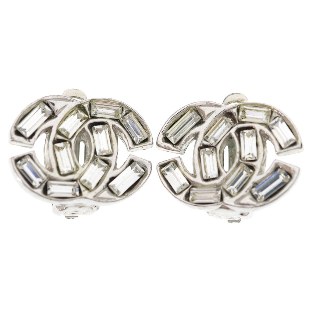 CHANEL(シャネル) ココマーク ラインストーン バケット イヤリング シルバー メタル 01P アクセサリー レディース