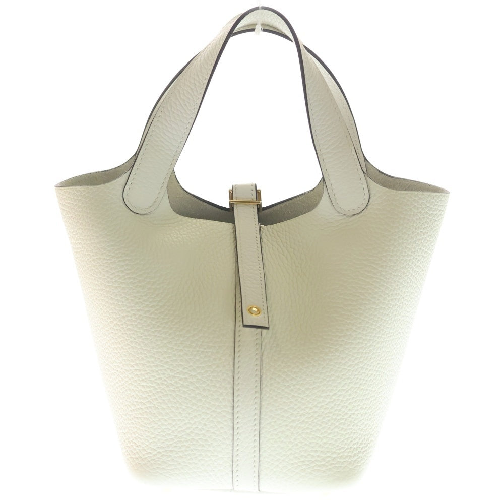 HERMES(エルメス) ピコタンロック PM ニューホワイト トリヨンクレマンス ゴールド金具 W刻印 ハンドバッグ レディース