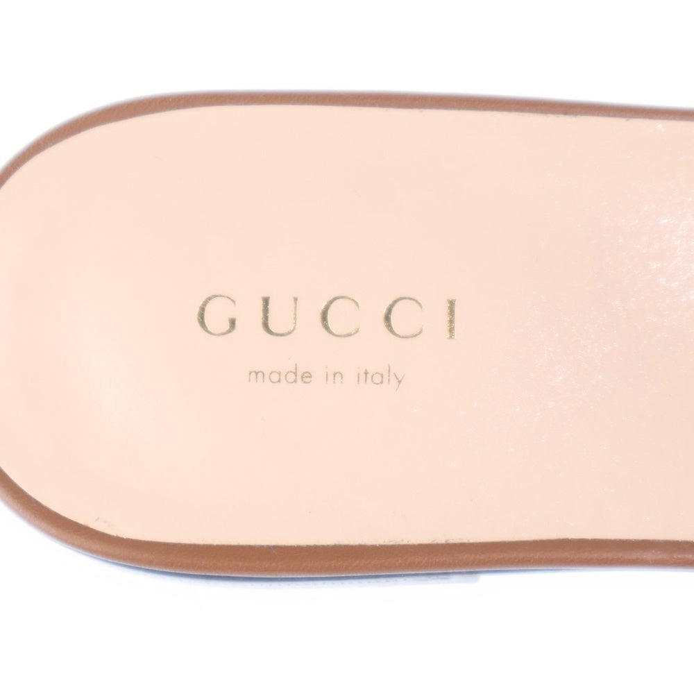 GUCCI(グッチ) インターロッキングG カットアウト スライドサンダル ブラウン #36.5 レディース