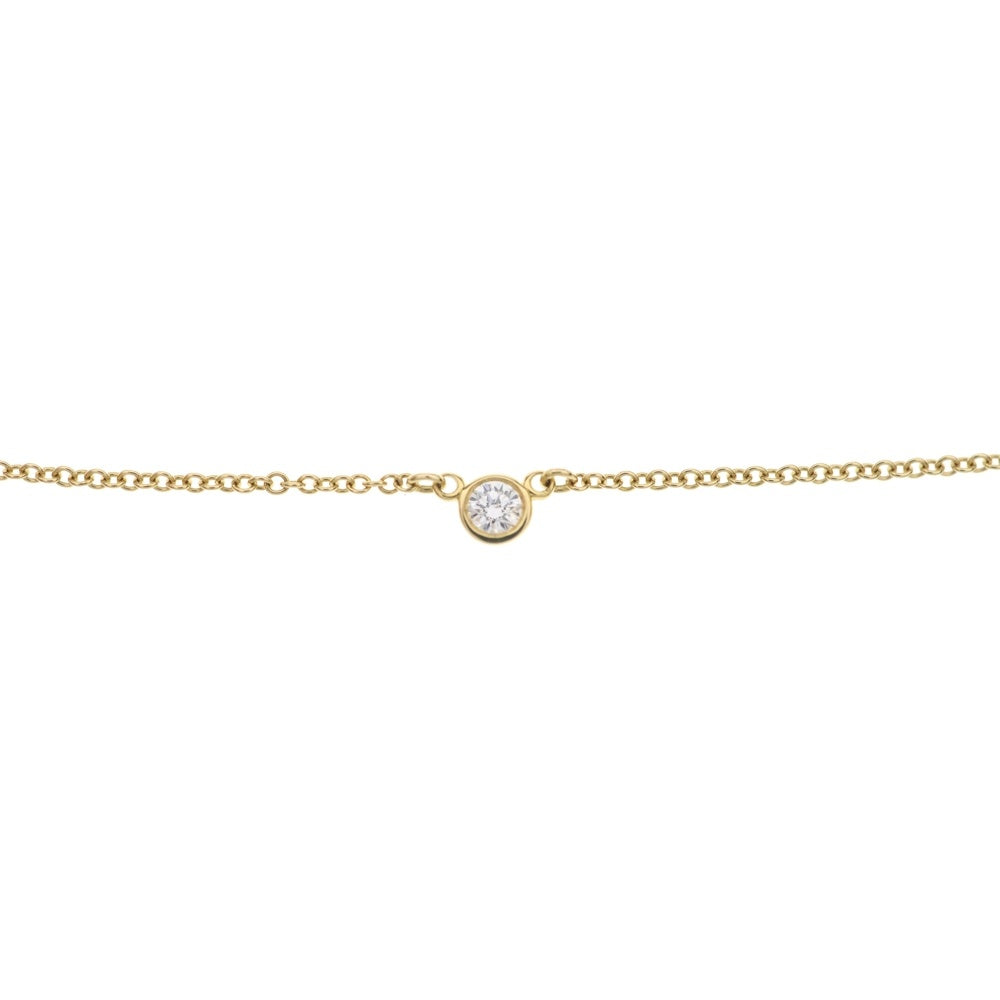 TIFFANY & Co.(ティファニー) バイザヤード 1Pダイヤ ネックレス ペンダント チェーン ゴールド Au750YG 1.7g レディース