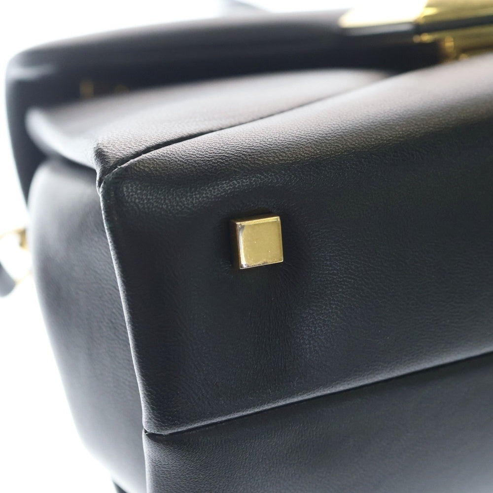 VALENTINO(ヴァレンティノ) ワンスタッズ ロックスタッズ レザー 2WAY ハンド ショルダーバッグ ゴールド金具 ブラック レディース