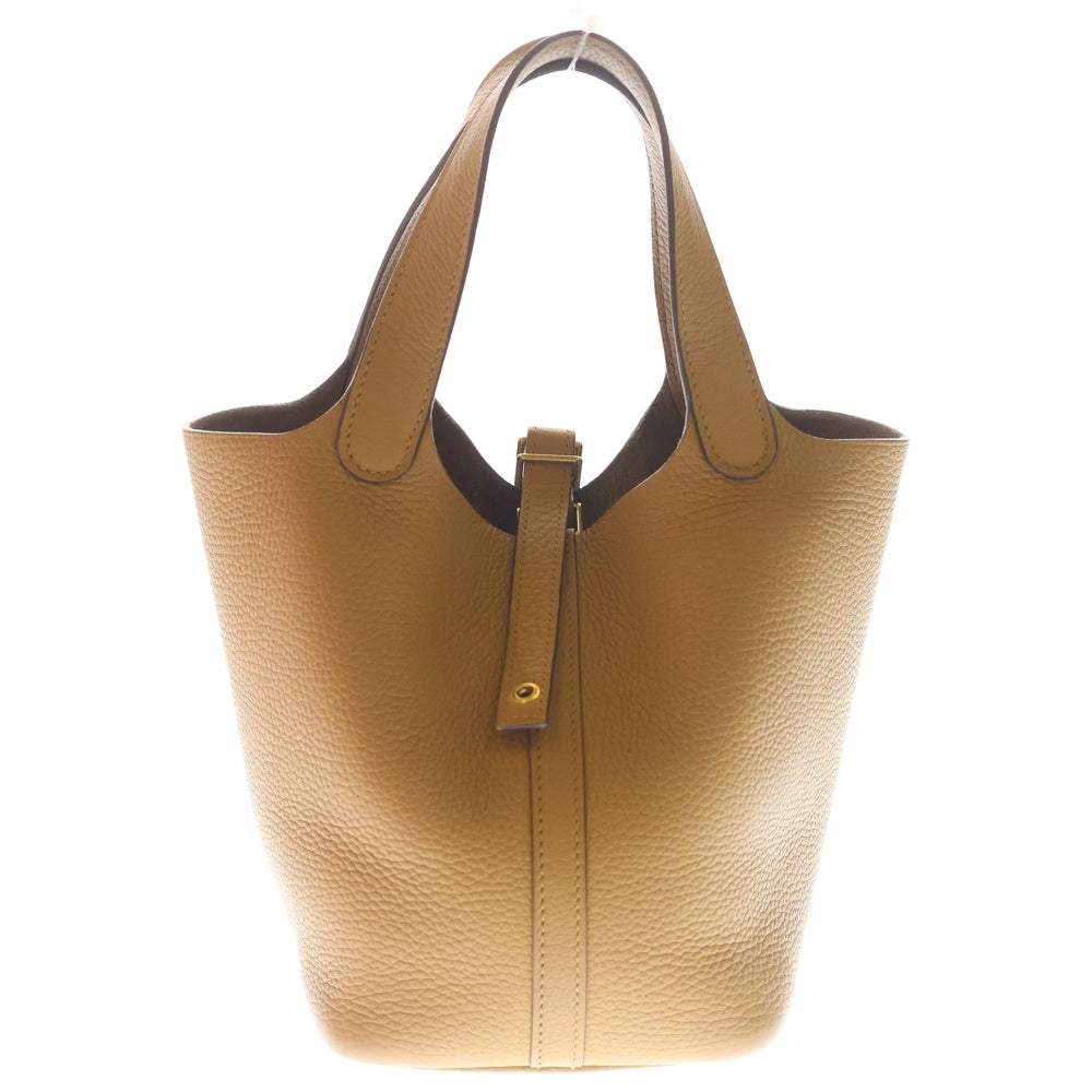 HERMES(エルメス) ピコタンロック PM ピスキュイ トリヨンクレマンス レザー ハンドバッグ ゴールド金具 ベージュ B刻印 レディース