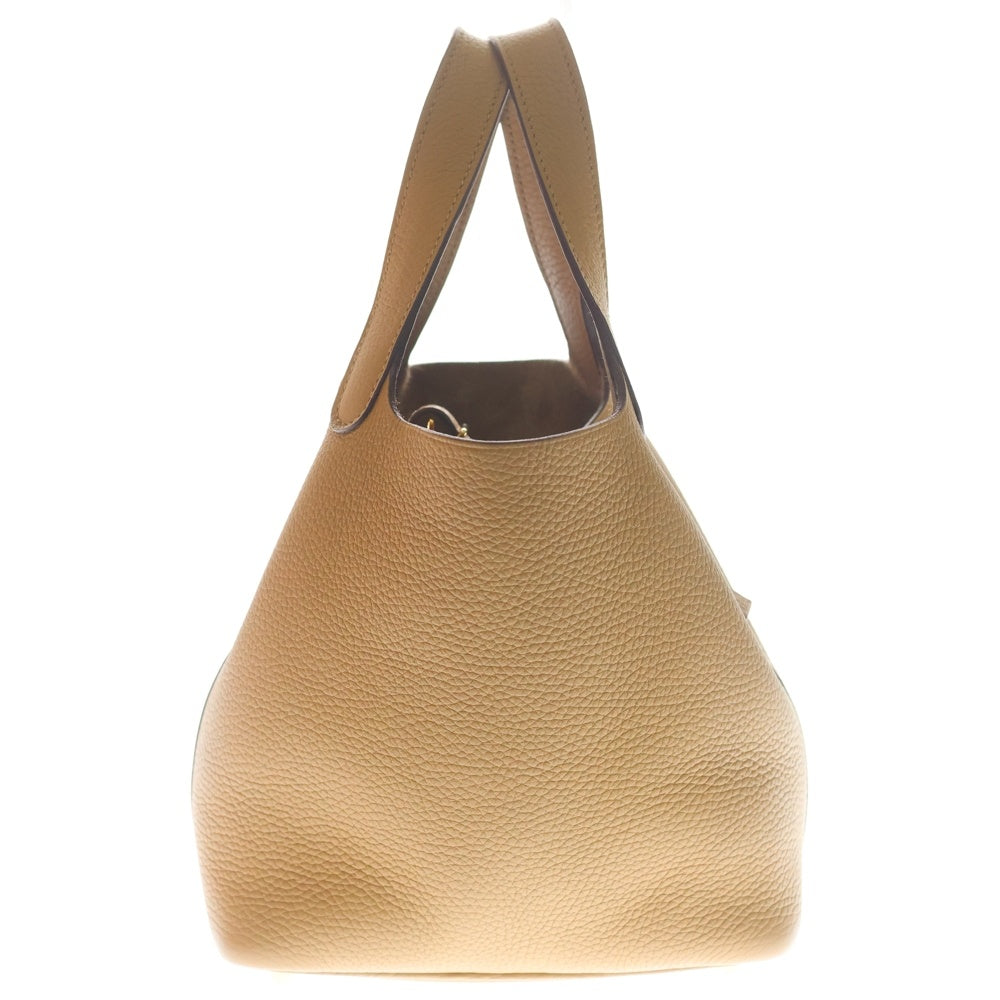 HERMES(エルメス) ピコタンロック PM ピスキュイ トリヨンクレマンス レザー ハンドバッグ ゴールド金具 ベージュ B刻印 レディース