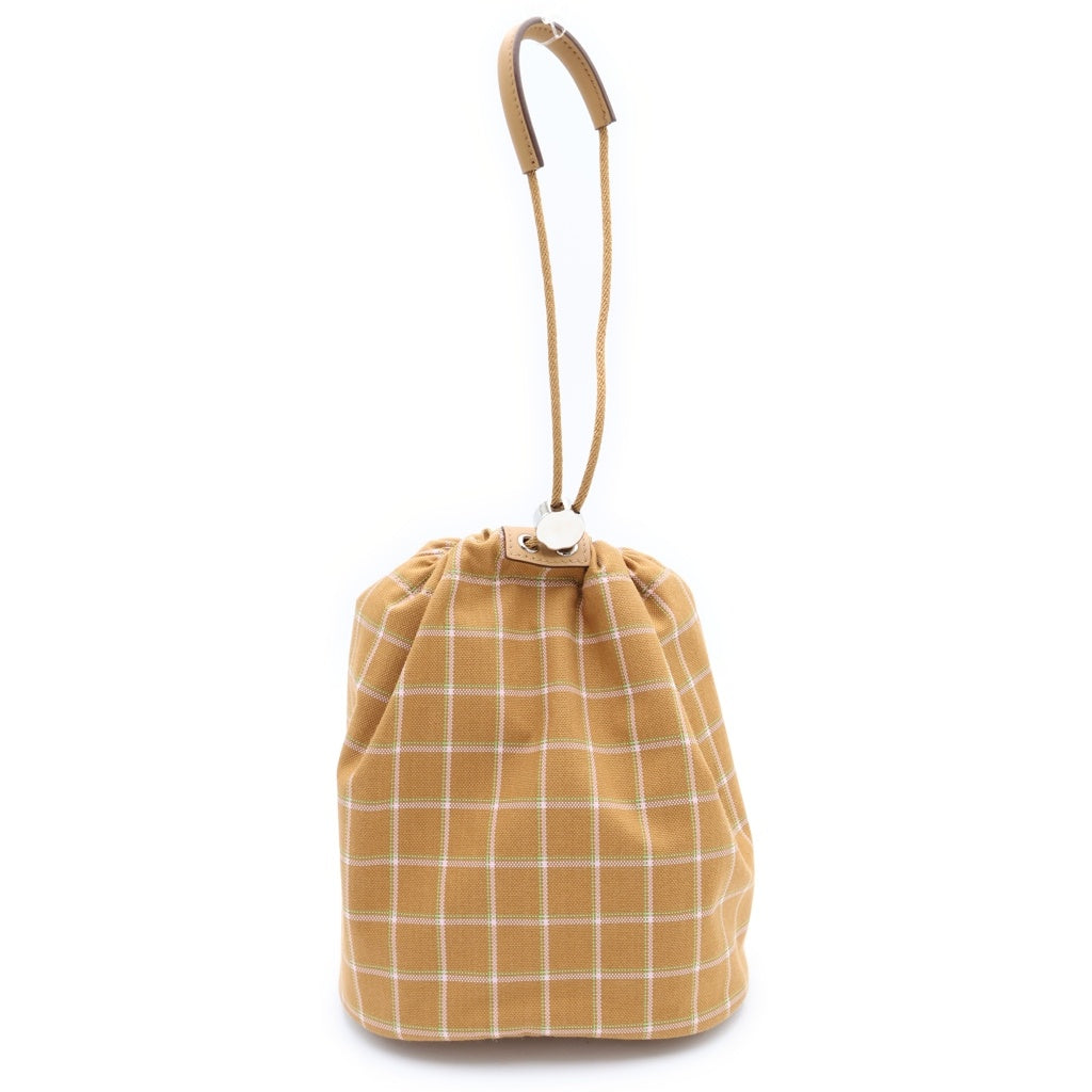 HERMES(エルメス) トレックH セサミ タッタソール キャンバス スイフト レザー ハンドバッグ シルバー金具 ベージュ W刻印 レディース