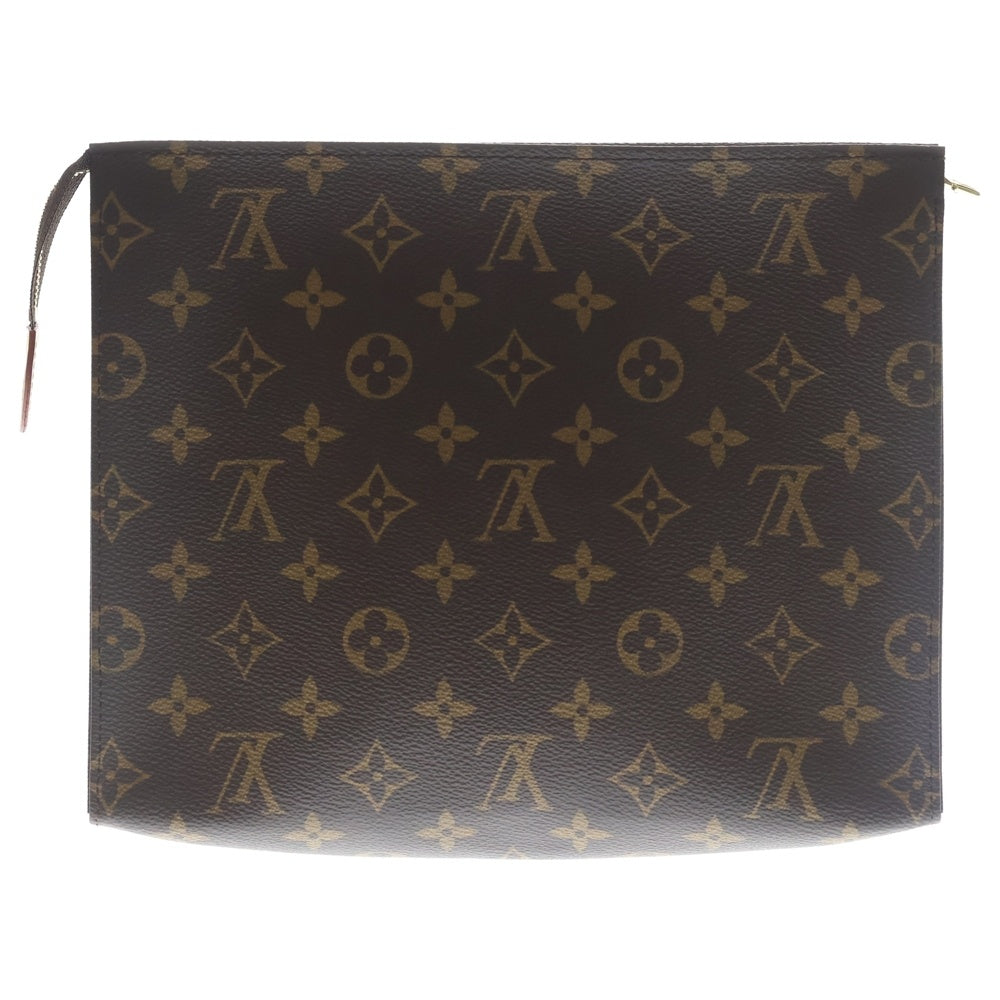 LOUIS VUITTON(ルイヴィトン) ポッシュトワレット26 モノグラム PVC レザー クラッチ セカンドバッグ ポーチ ゴールド金具 ブラウン M47542 レディース
