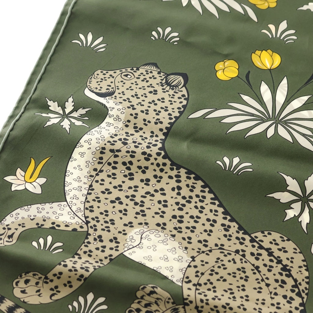 HERMES(エルメス) LES LEOPARDS レオパード マキシツイリー グリーン