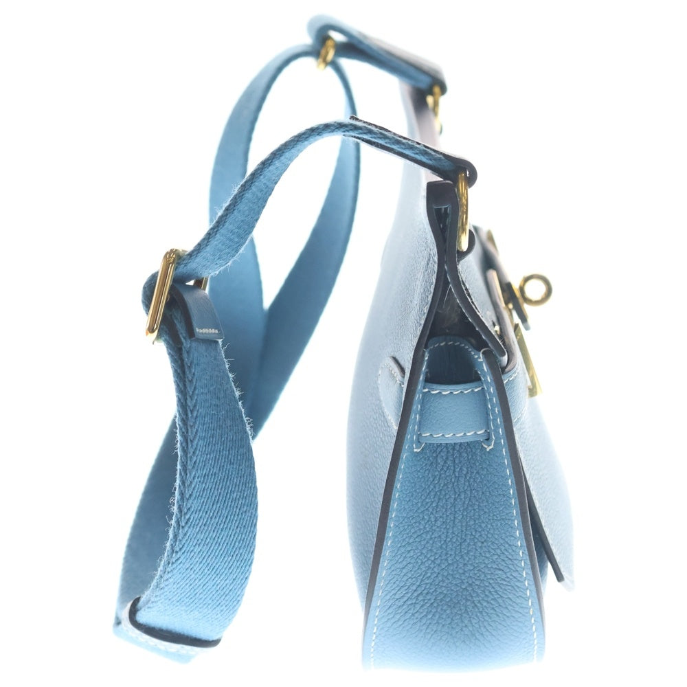 HERMES(エルメス) ジプシエール ミニ ニューブルージーン エバーカラー レザー ワンショルダーバッグ ゴールド金具 ライトブルー B刻印 レディース
