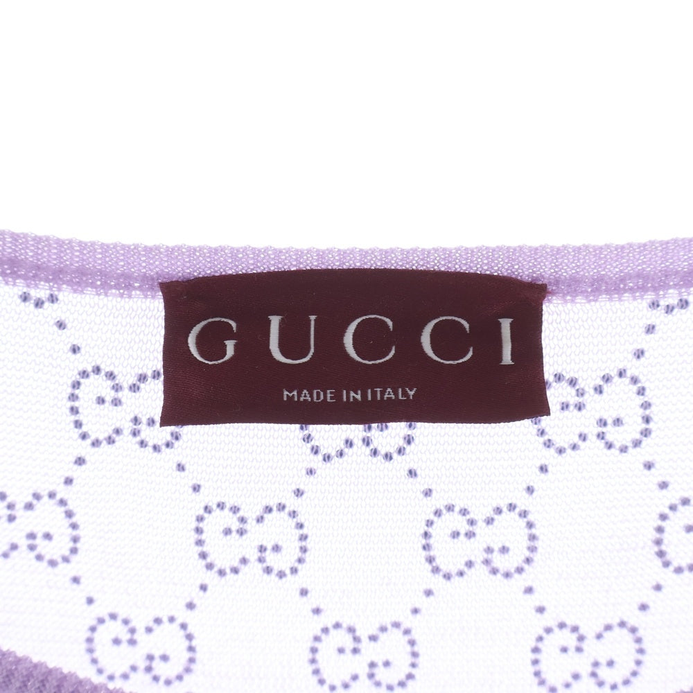 GUCCI(グッチ) GGクリスタル ファインシルク 長袖Tシャツ パープル レディース